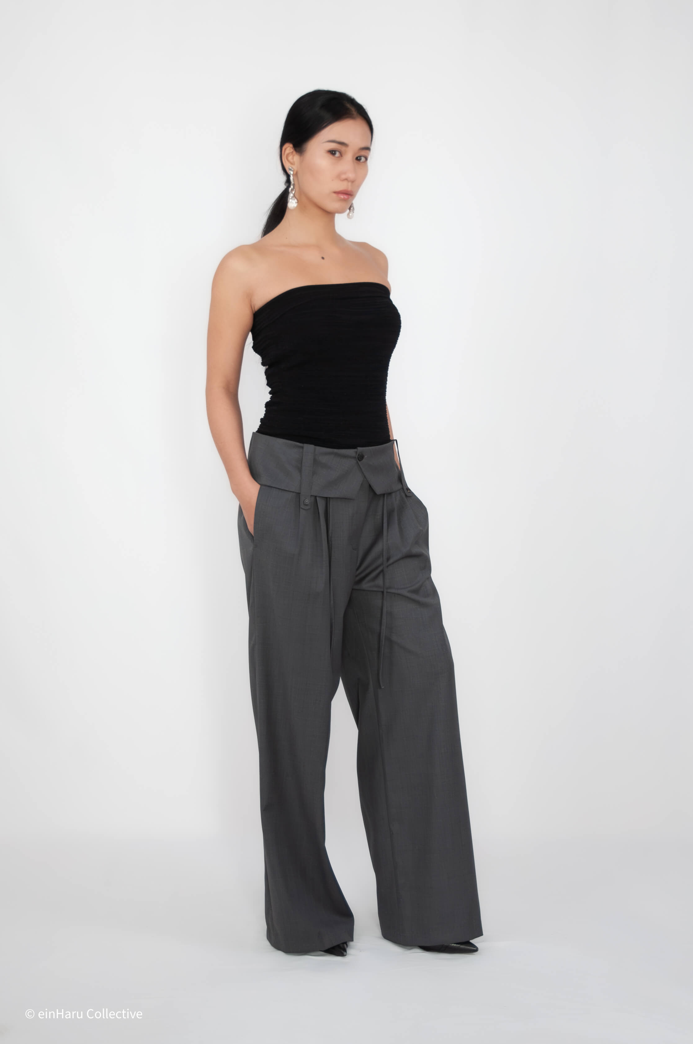 Beaker Pants proportion styling — wide leg silhouette, einHaru Collective
