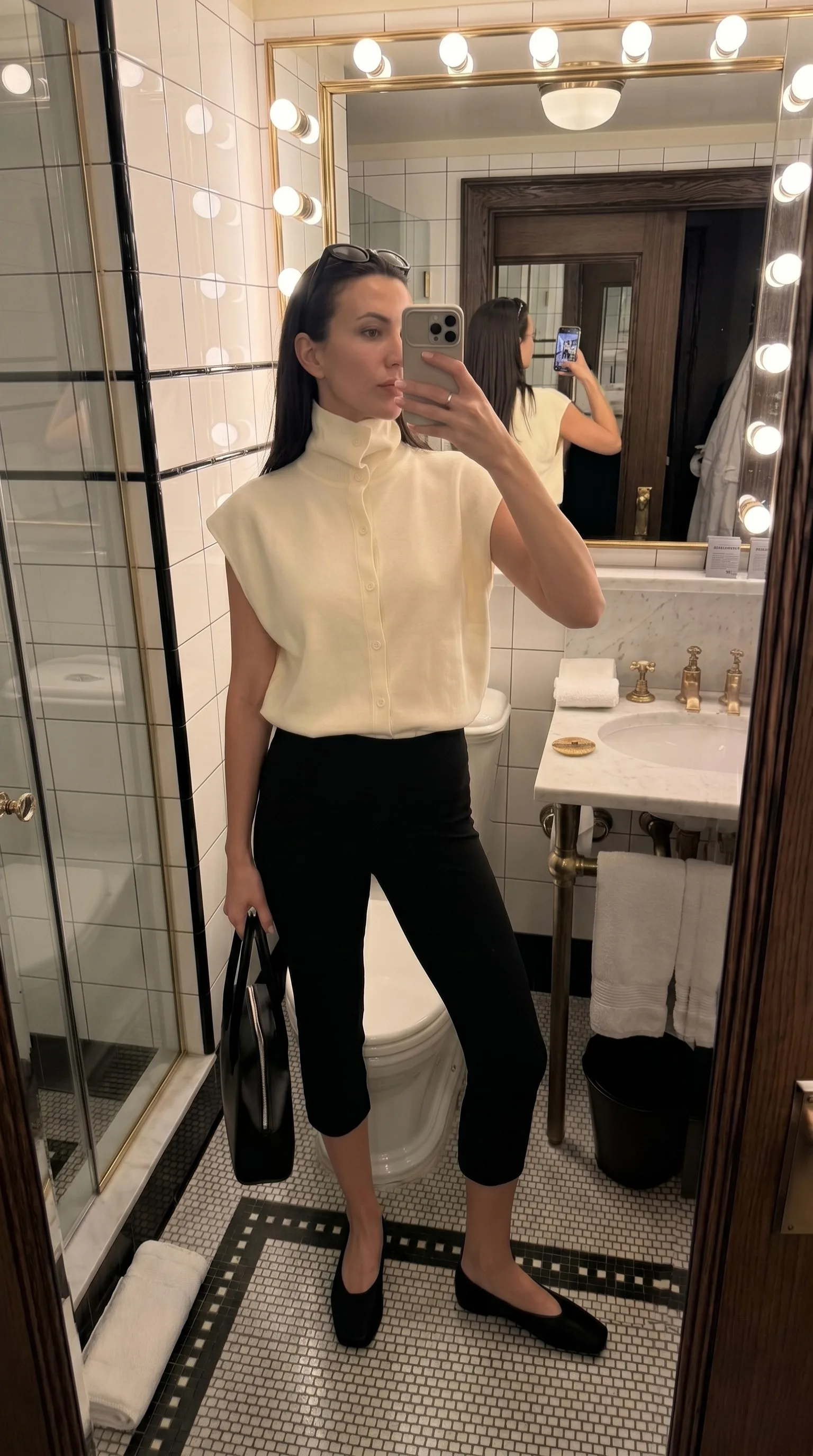 Stand Collar Hem Tie Top Ivory — einHaru Collective