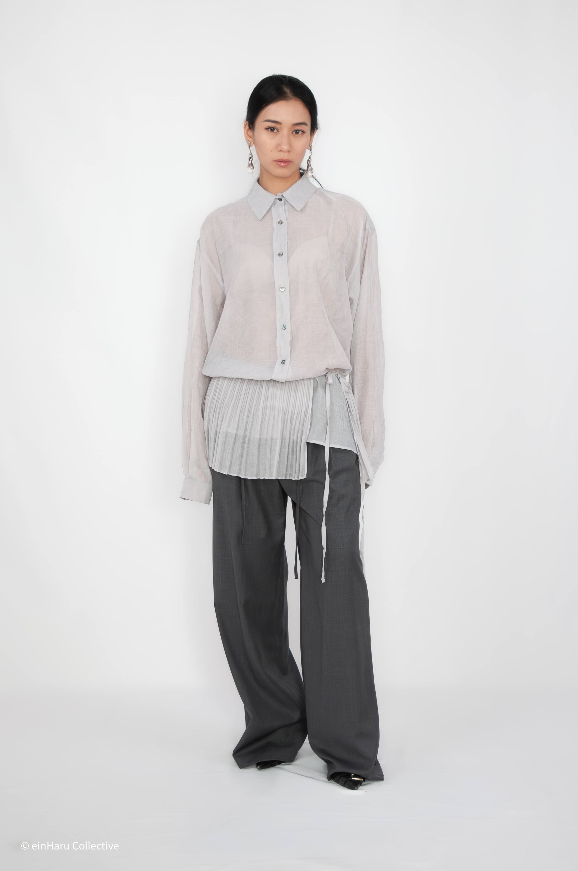 Shearling Wrap Oversized Shirt, einHaru Collective