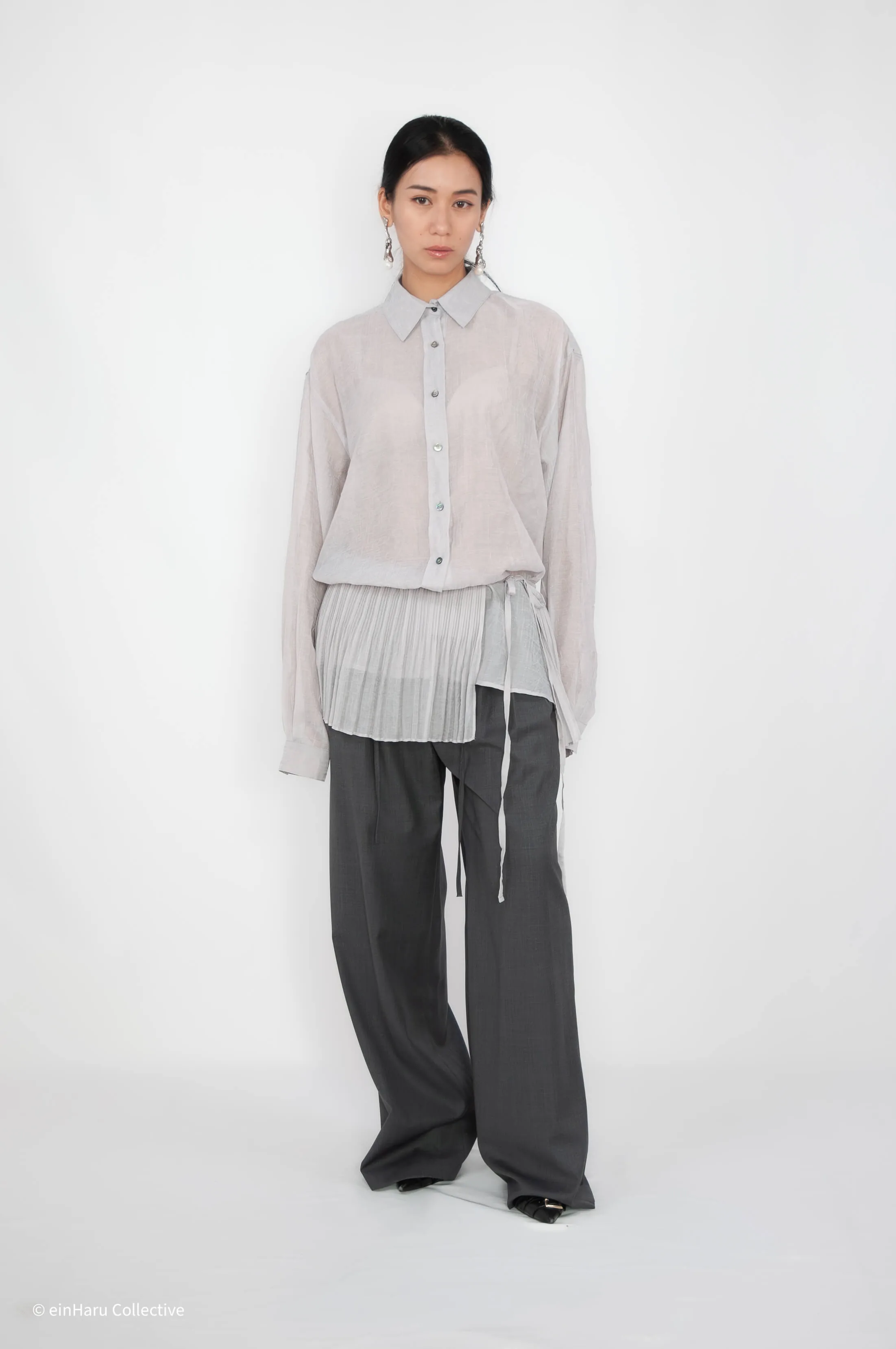 Shearling Wrap Oversized Shirt, einHaru Collective